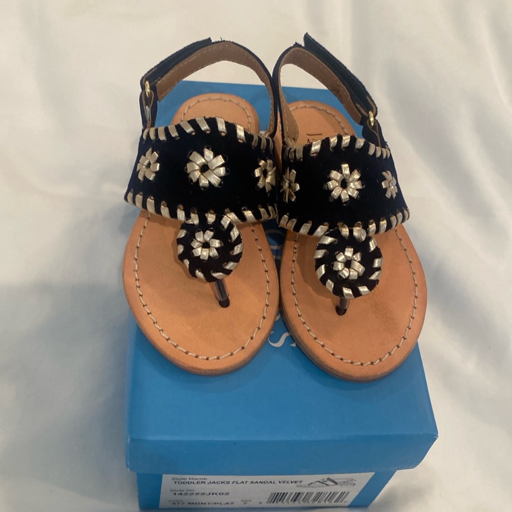 NWT Jack Rogers toddler sandals navy and gold